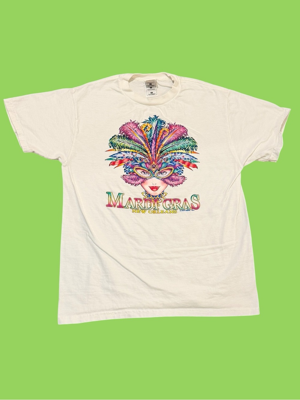 Vintage 90s Mardi Gras Louisiana Mask Shirt Size Medium